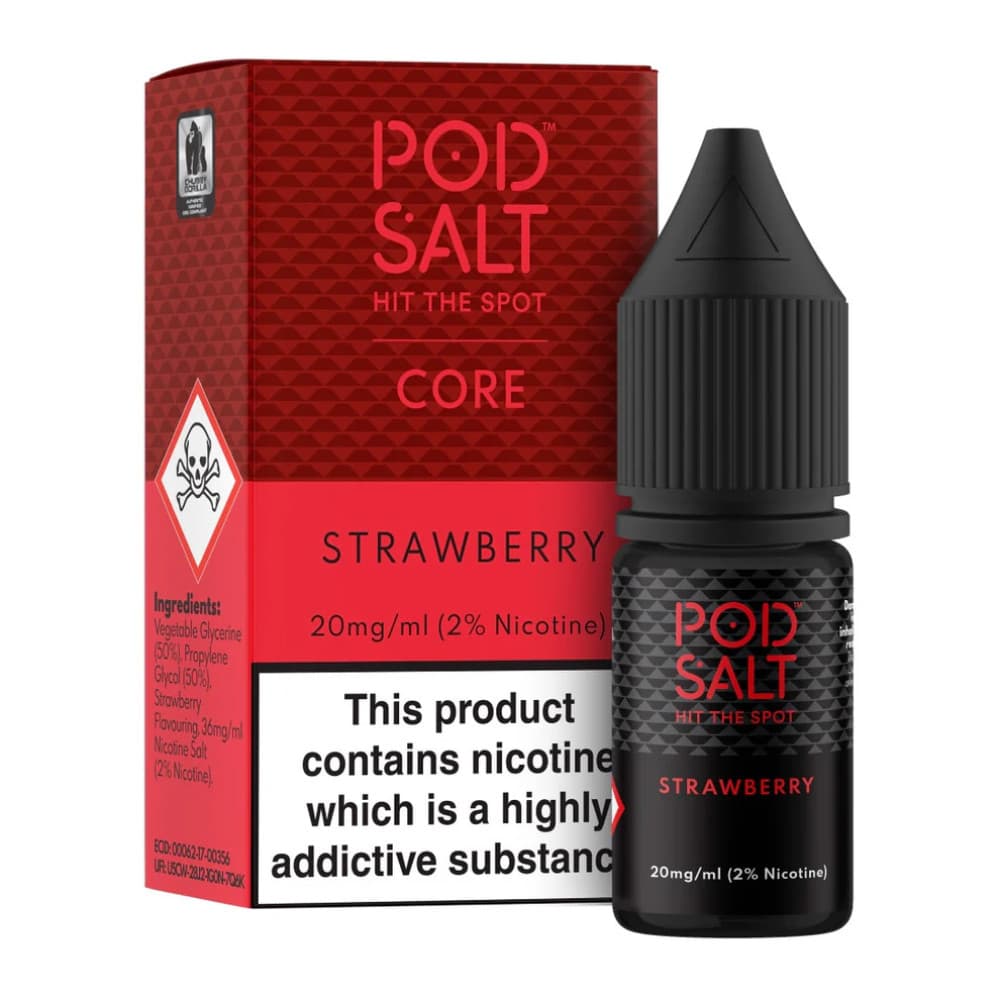  Strawberry / 20mg Pod Salt Core Nic Salts e liquids 10ml Box of 5