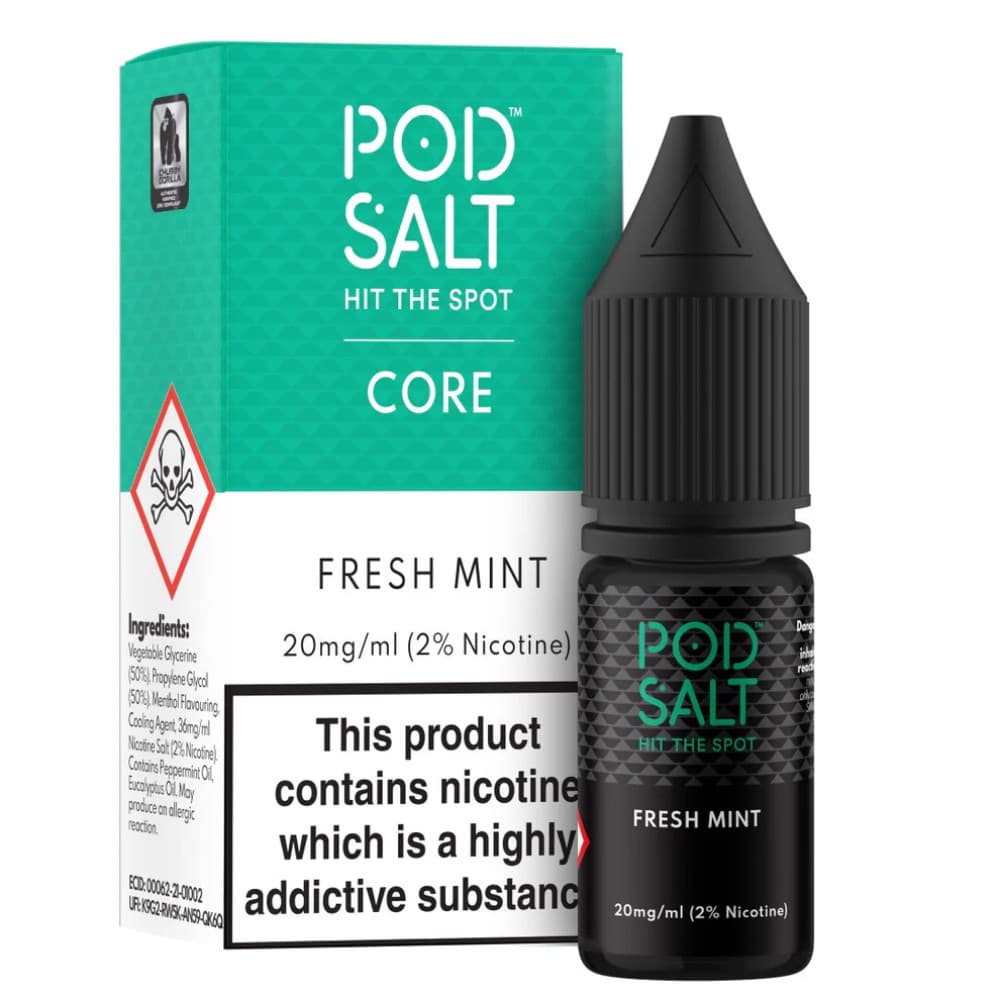  Fresh Mint / 20mg Pod Salt Core Nic Salts e liquids 10ml Box of 5