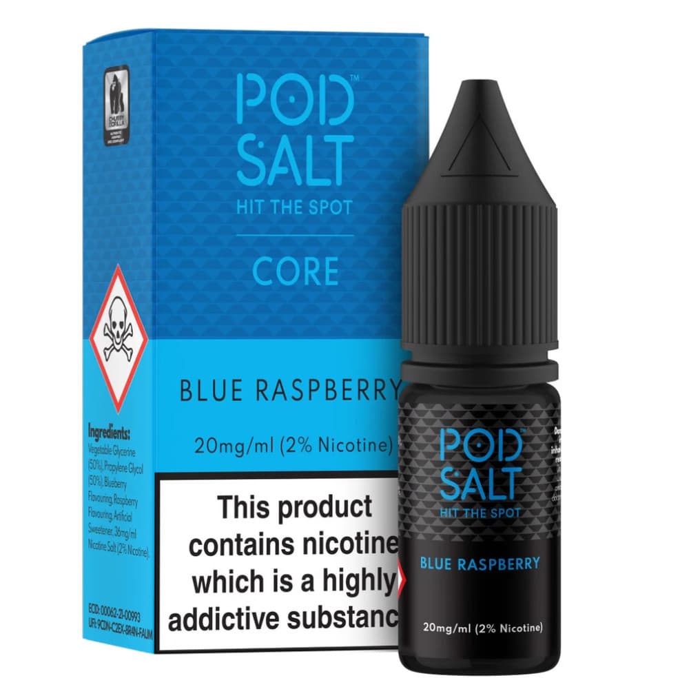  Blue Raspberry / 20mg Pod Salt Core Nic Salts e liquids 10ml Box of 5