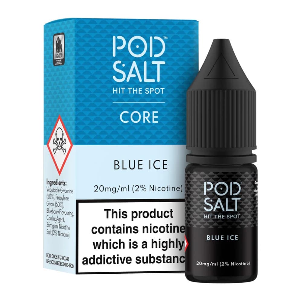 Blue Ice / 20mg Pod Salt Core Nic Salts e liquids 10ml Box of 5