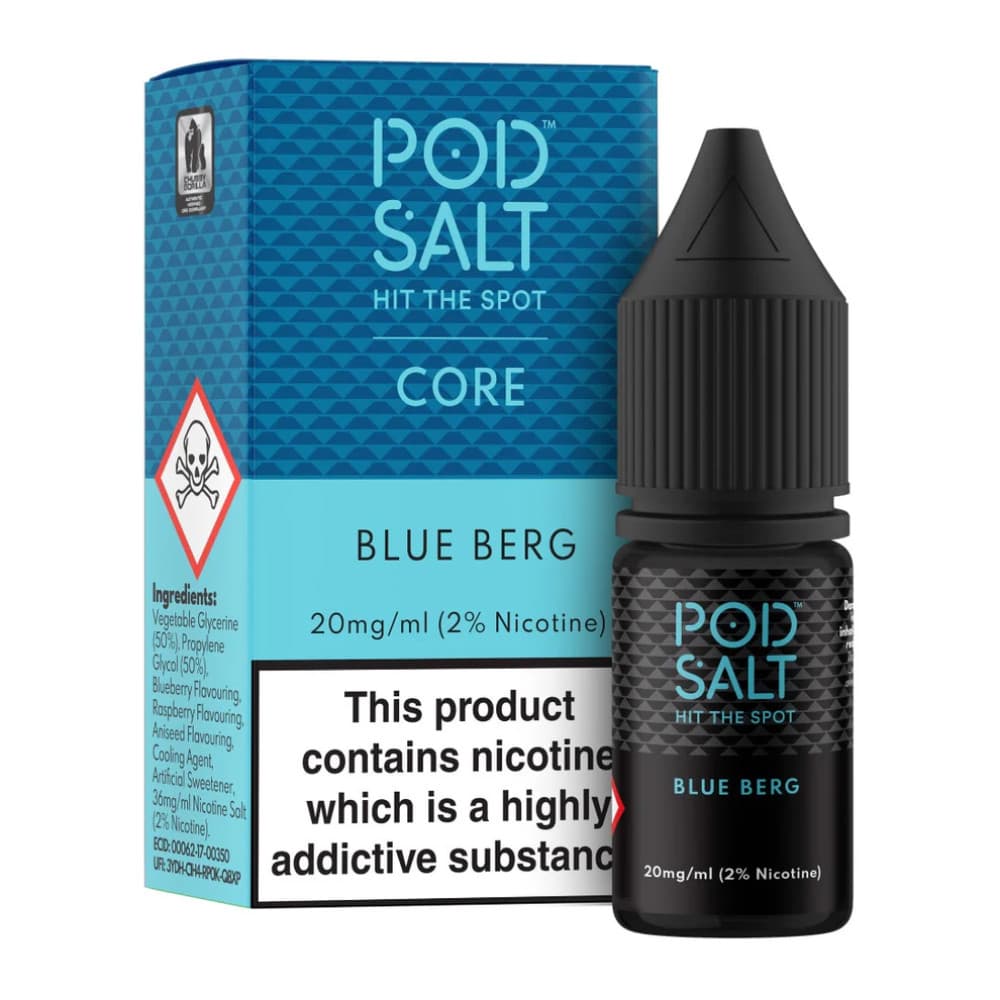  Blue Berg / 11mg Pod Salt Core Nic Salts e liquids 10ml Box of 5