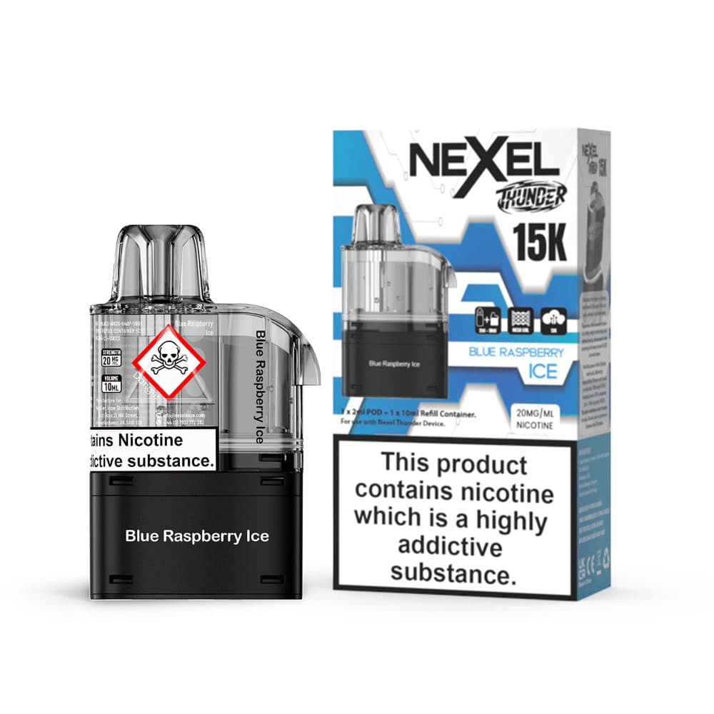  Blue Raspberry Ice Nexel Thunder 15k Pods Pack of 10