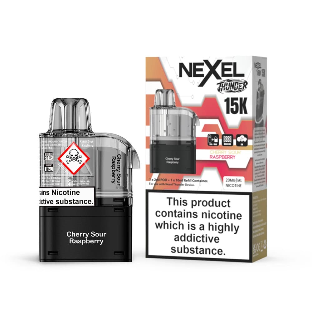  Cherry Sour Raspberry Nexel Thunder 15k Pods Pack of 10