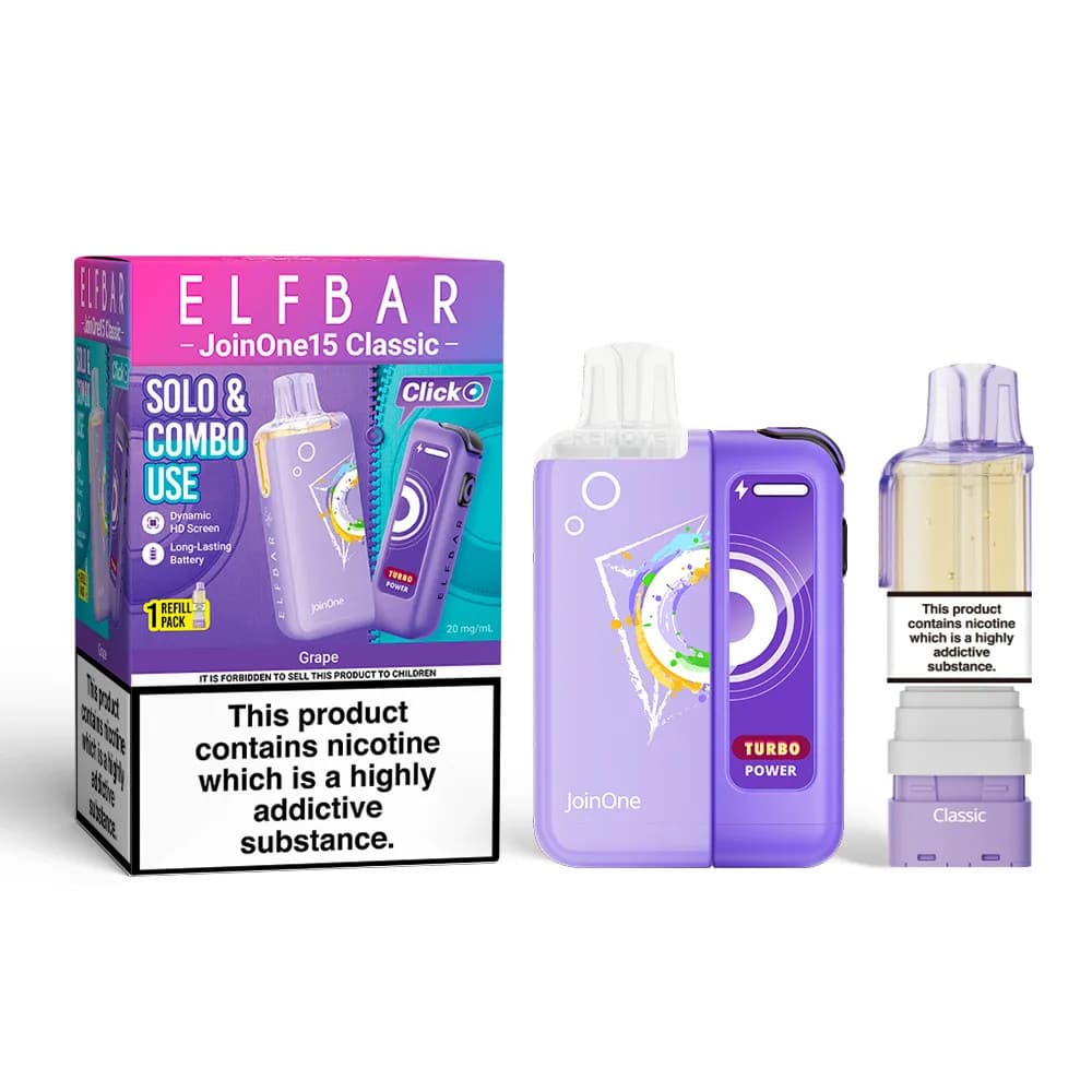  Grape Elf Bar JoinOne30 Classic Vape Kit Box of 5