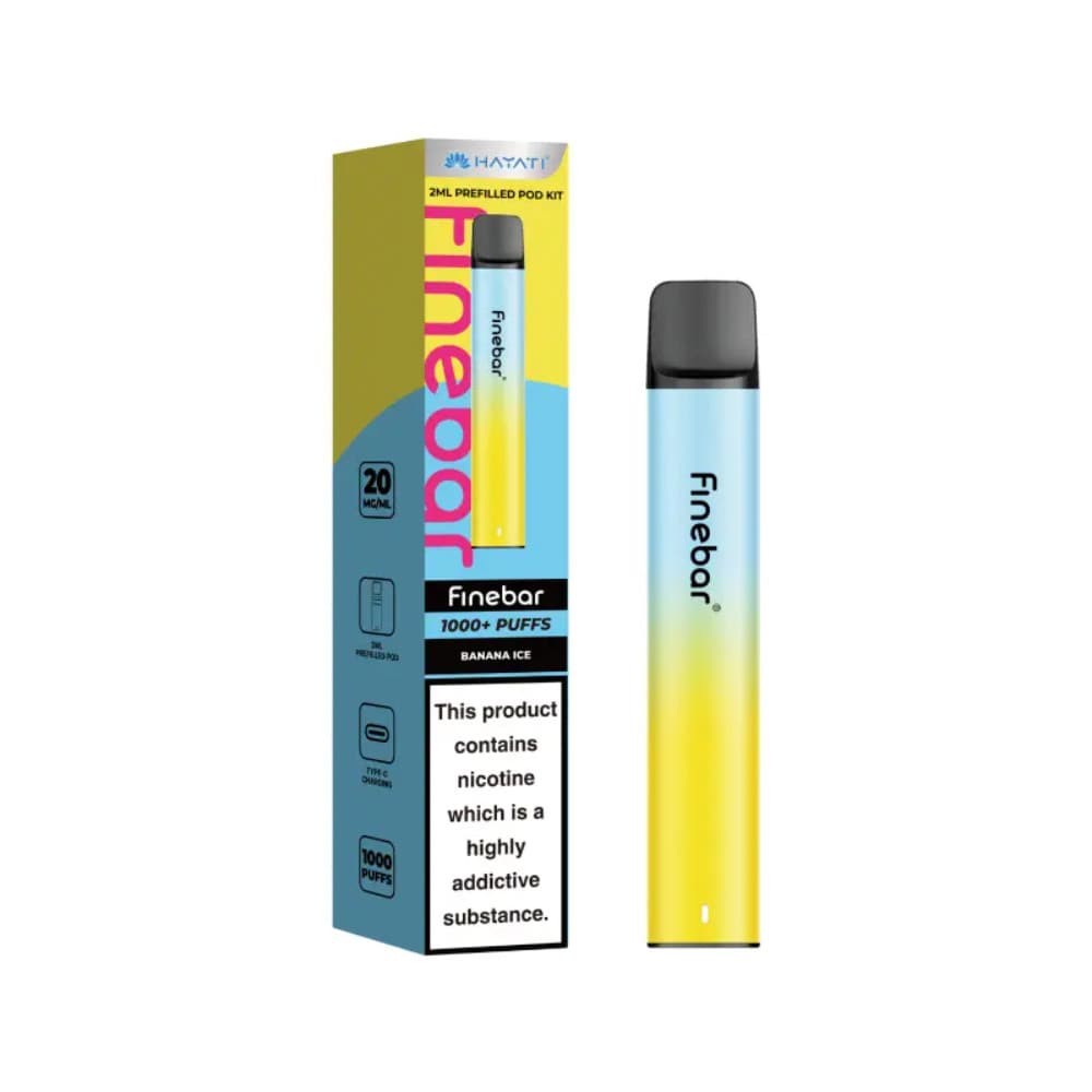  Banana Ice Hayati Finebar Prefilled Vape Kit Box of 10