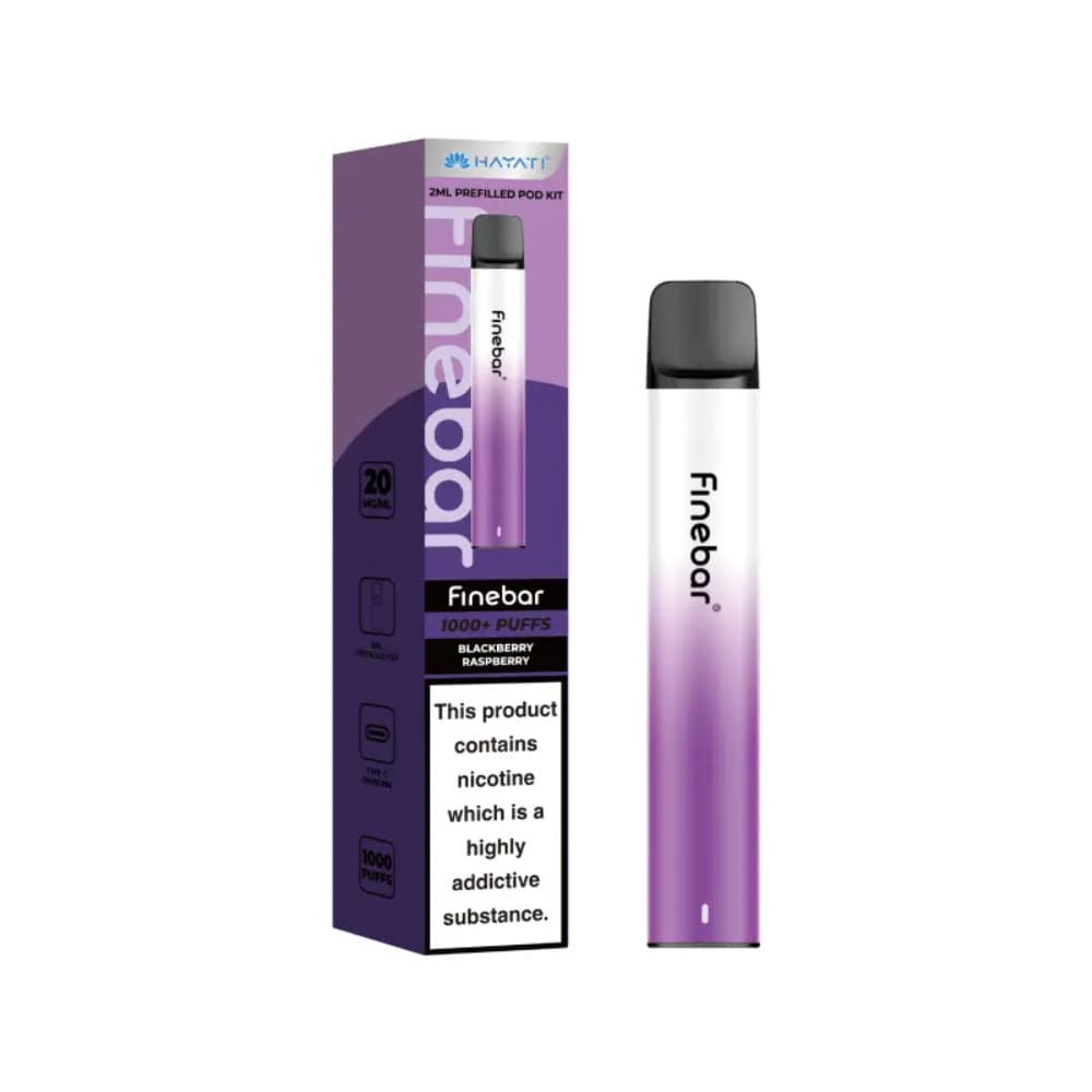  Blackberry Raspberry Hayati Finebar Prefilled Vape Kit Box of 10