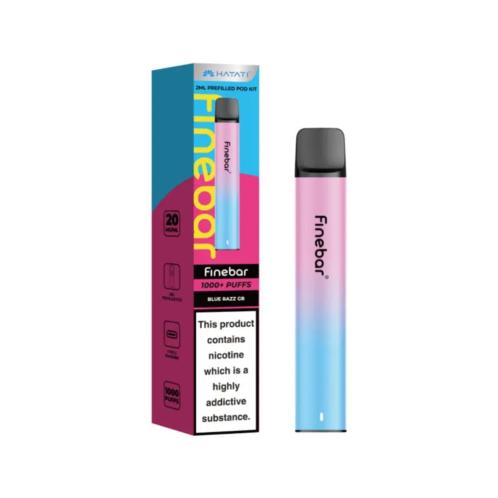  Blue Razz GB Hayati Finebar Prefilled Vape Kit Box of 10