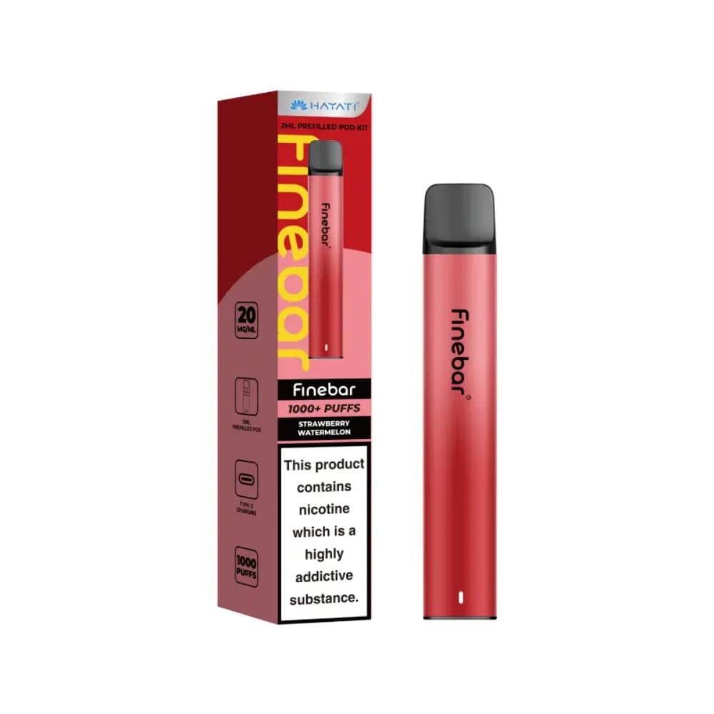  Strawberry Watermelon Hayati Finebar Prefilled Vape Kit Box of 10