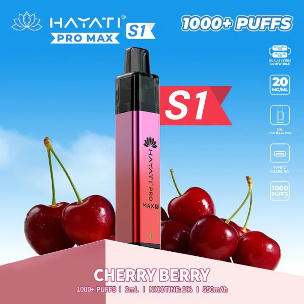  Cherry Berry Hayati Pro Max S1 Vape Kit Box of 10
