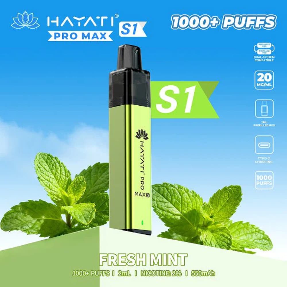  Fresh Mint Hayati Pro Max S1 Vape Kit Box of 10
