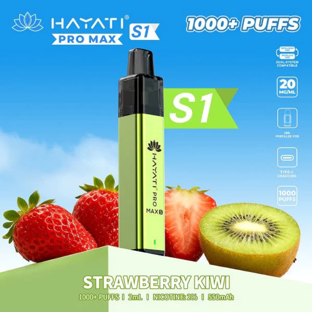  Strawberry Kiwi Hayati Pro Max S1 Vape Kit Box of 10