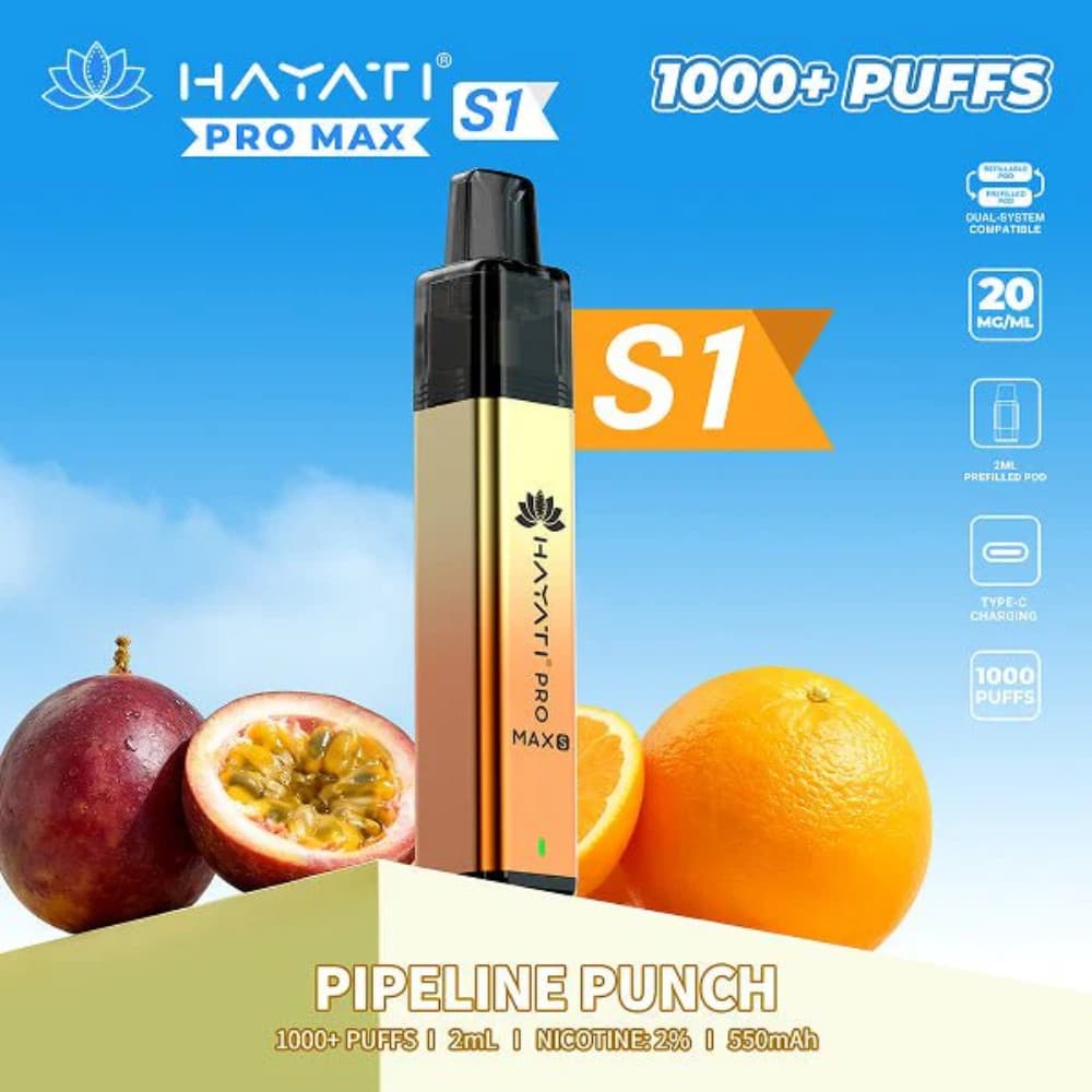  Pipeline Punch Hayati Pro Max S1 Vape Kit Box of 10