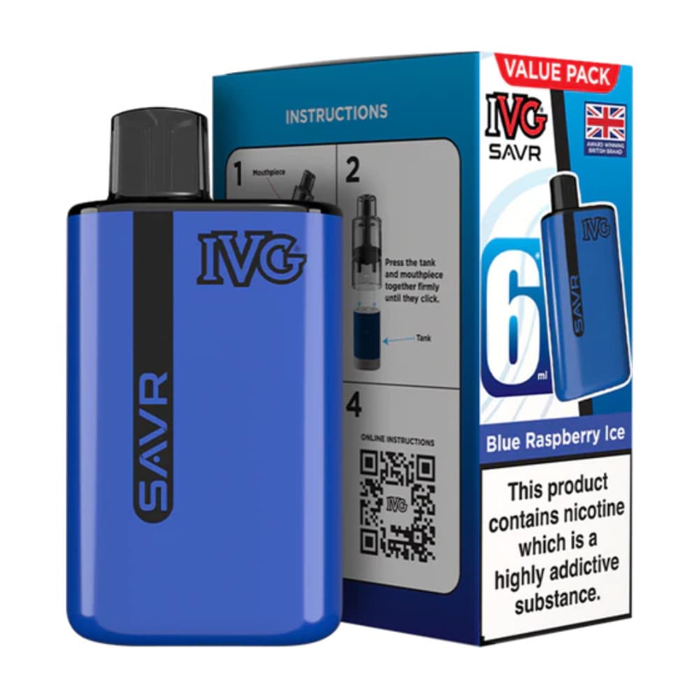  Blue Raspberry ice IVG Savr 3000 Vape Kit Box of 5