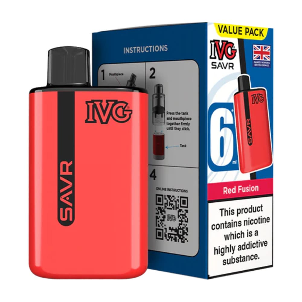  Red Fusion IVG Savr 3000 Vape Kit Box of 5