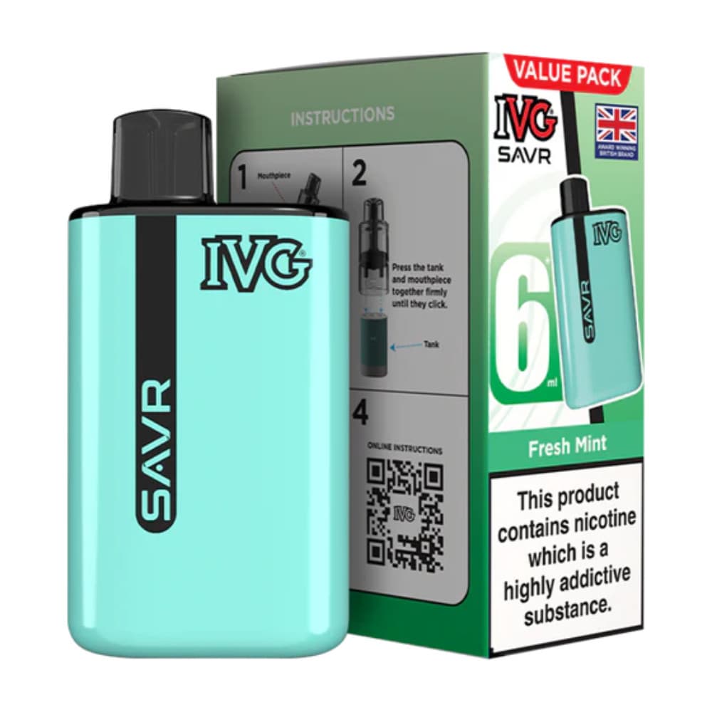  Fresh Mint IVG Savr 3000 Vape Kit Box of 5