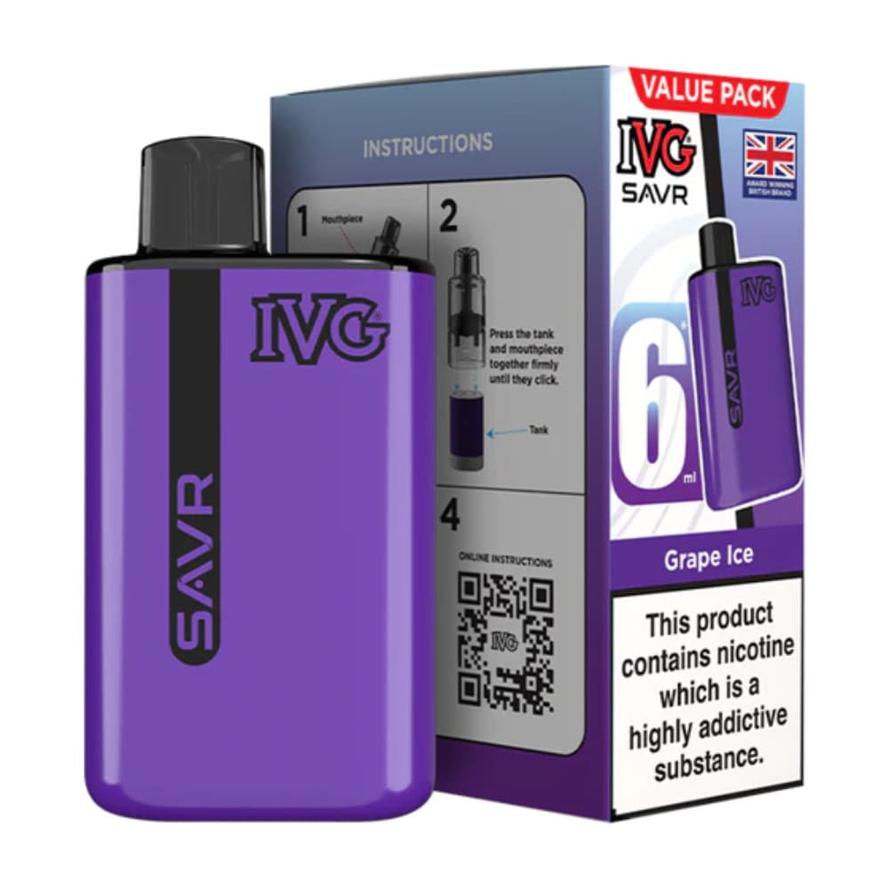  Grape Ice IVG Savr 3000 Vape Kit Box of 5