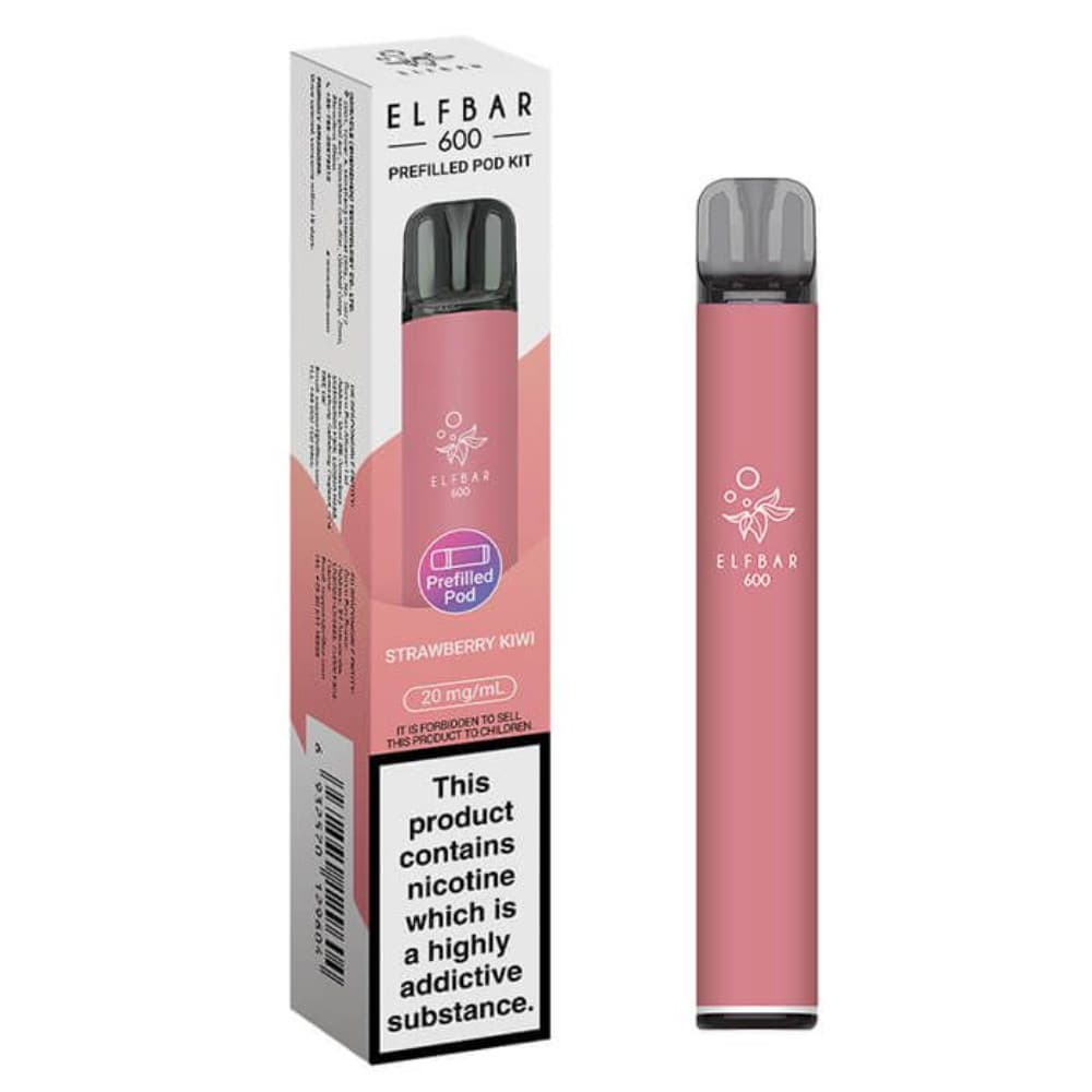  Strawberry Kiwi Elf Bar 600 Prefilled Pod Kit Box of 10