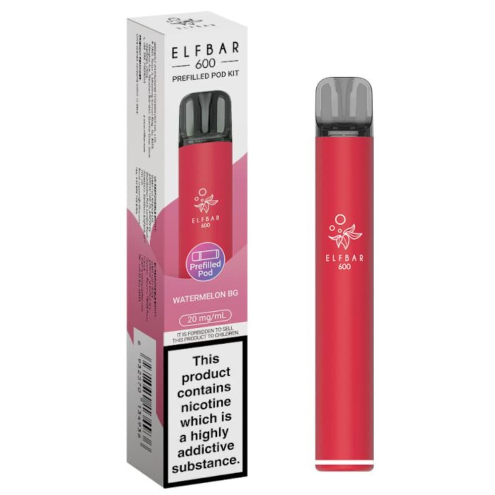  Watermelon BG Elf Bar 600 Prefilled Pod Kit Box of 10