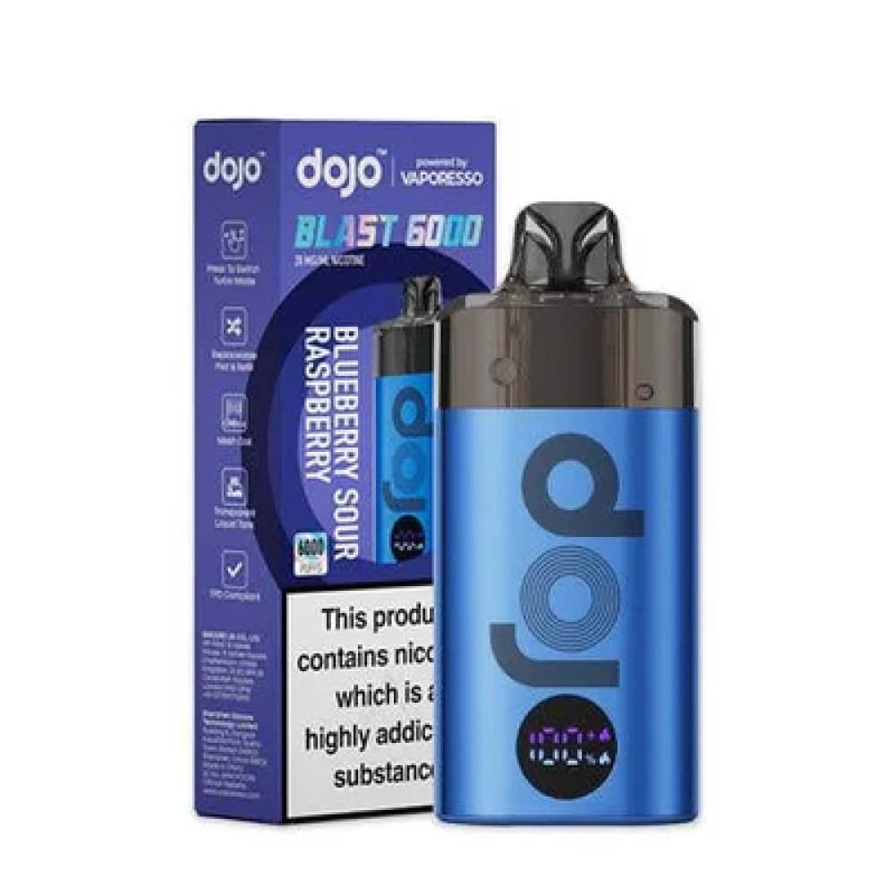  Blueberry Sour Raspberry Dojo Blast 6000 Vape Kit Box of 5