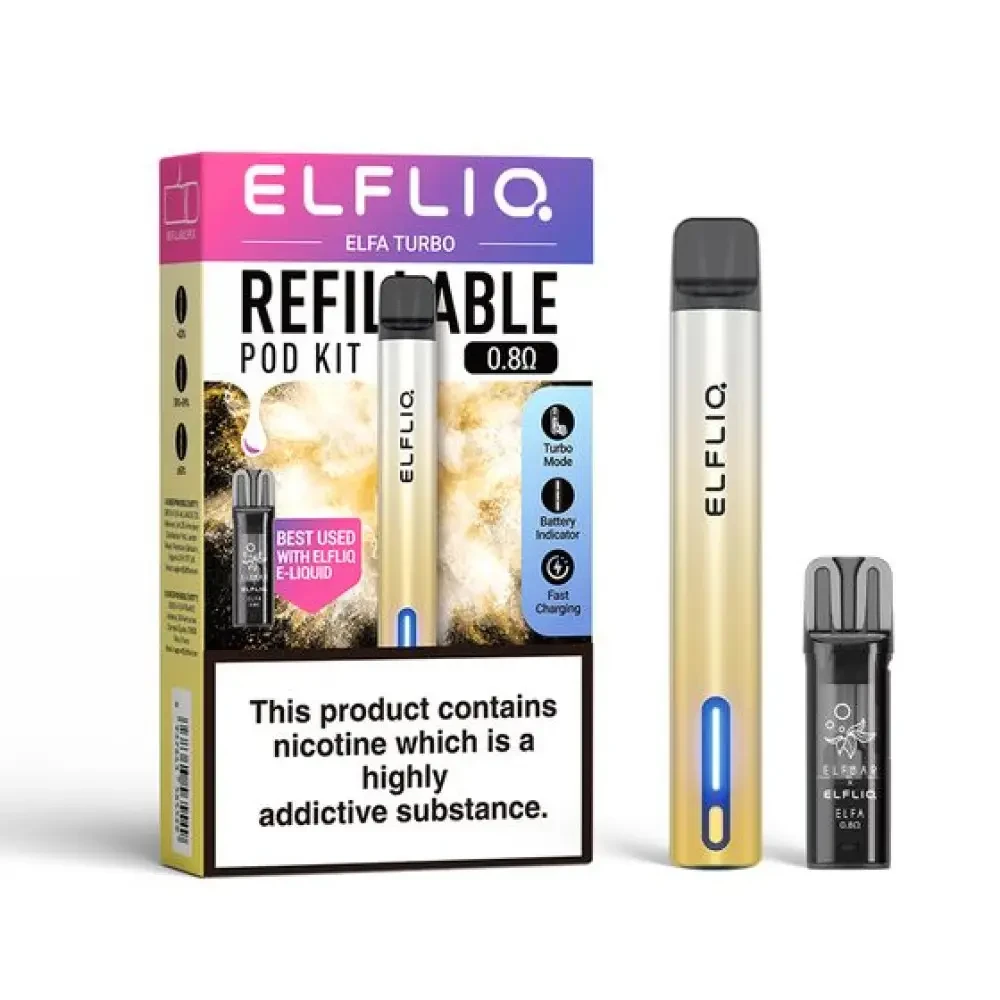  Aurora Gold Elfliq Elfa Turbo Vape Pod Kit