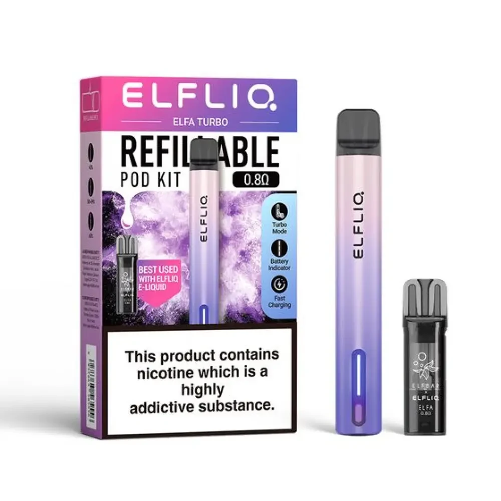  Aurora Purple Elfliq Elfa Turbo Vape Pod Kit