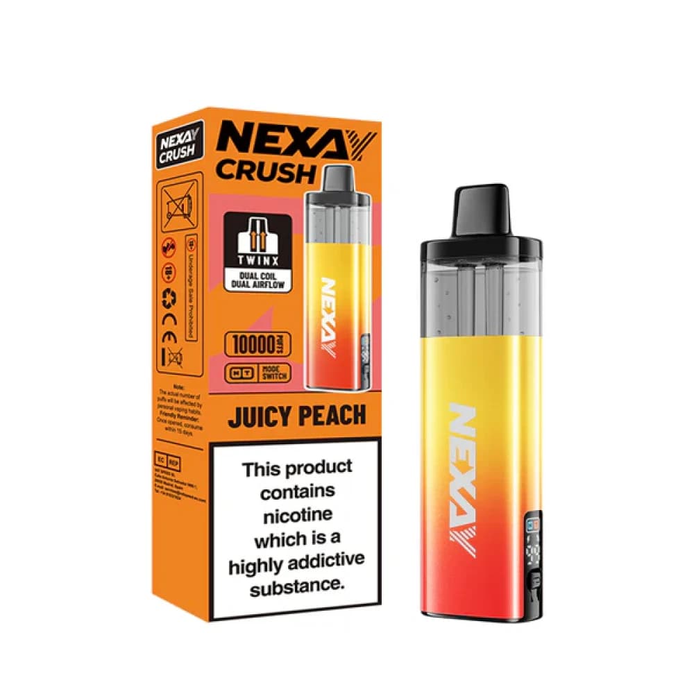  Juicy Peach Nexay Crush 10k Pod Vape Kit Box of 5