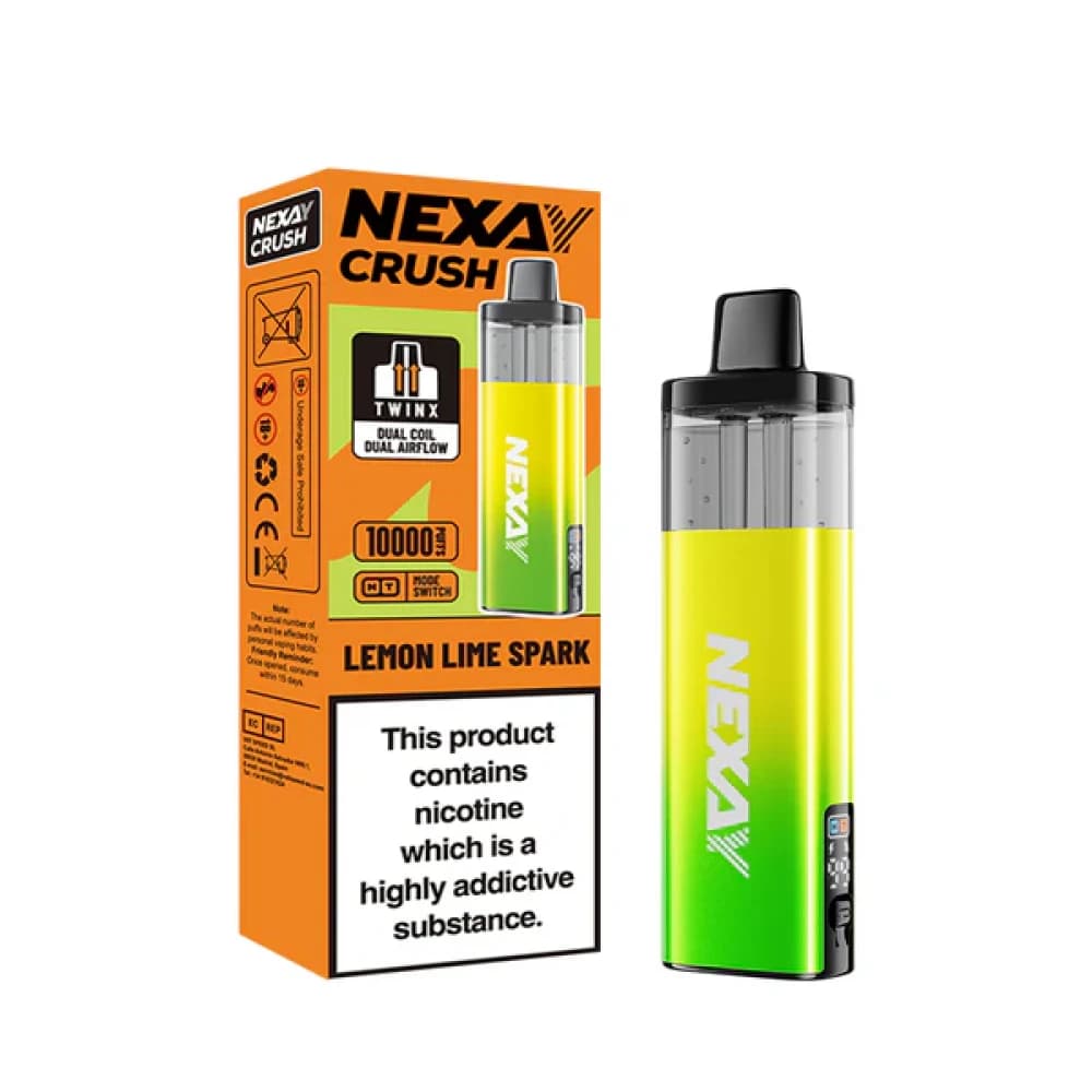  Lemon Lime Spark Nexay Crush 10k Pod Vape Kit Box of 5