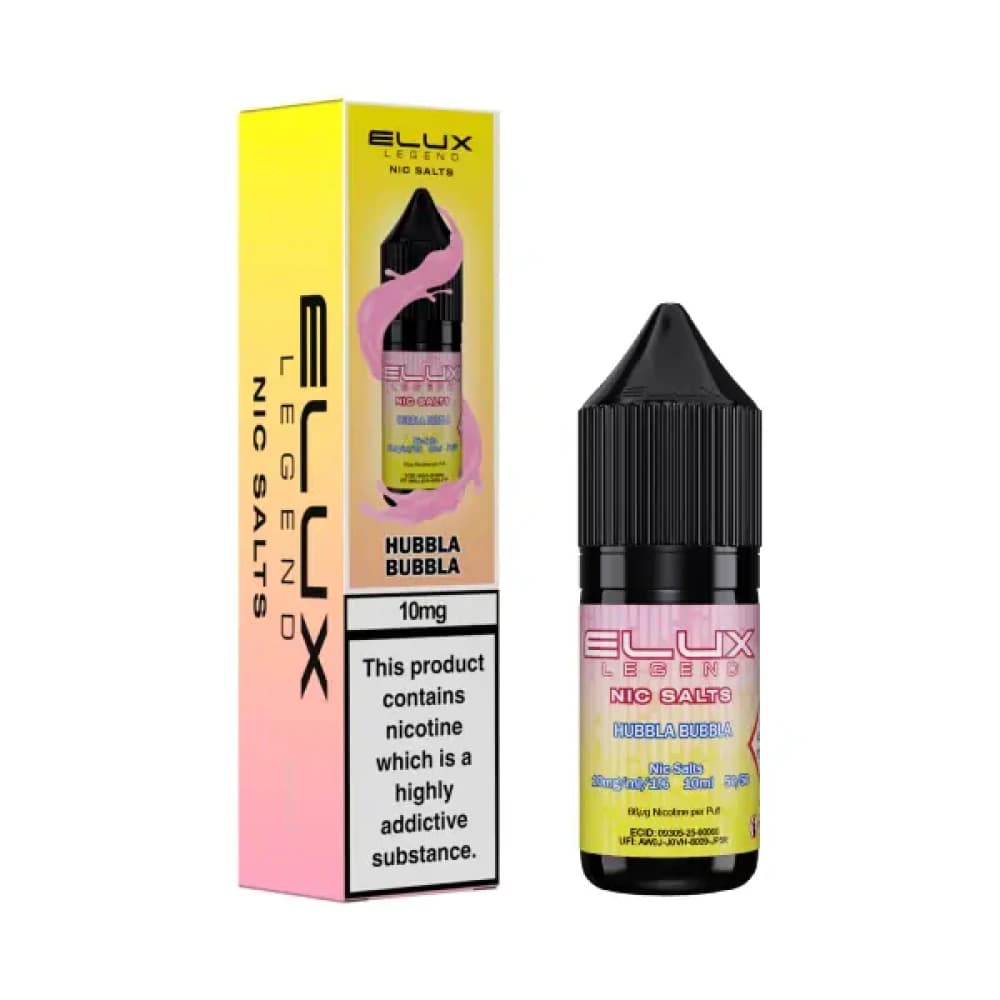  Hubba Bubba / 10mg Elux Legend Nic Salts E-Liquids 10ml Box of 10