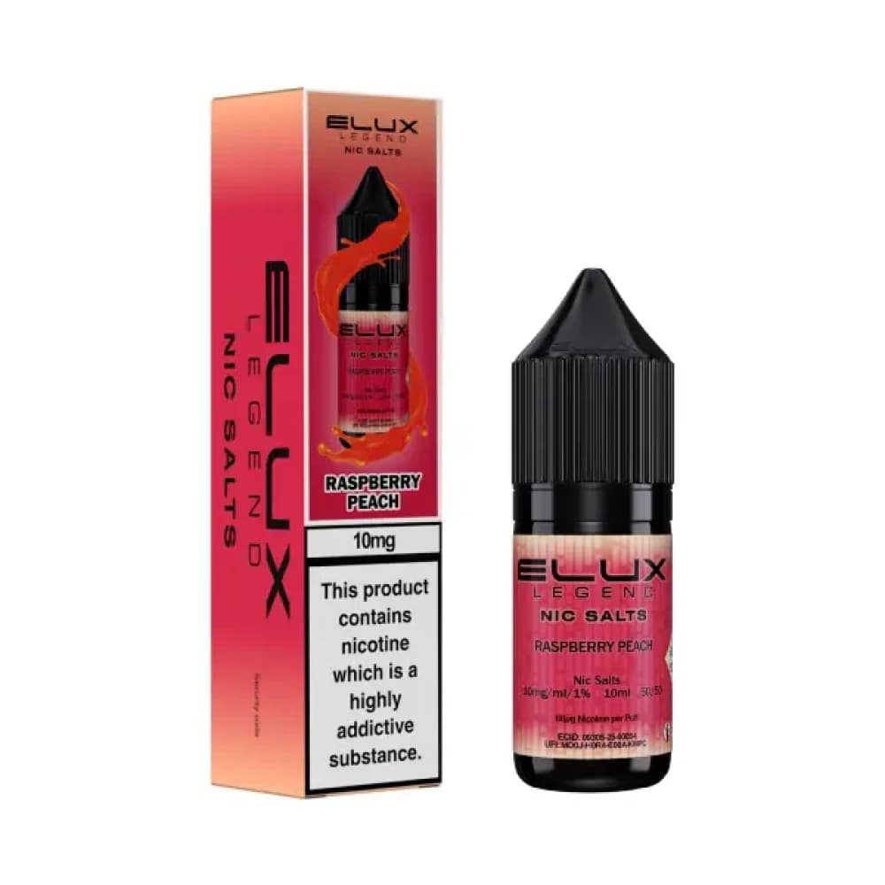  Raspberry Peach / 20mg Elux Legend Nic Salts E-Liquids 10ml Box of 10