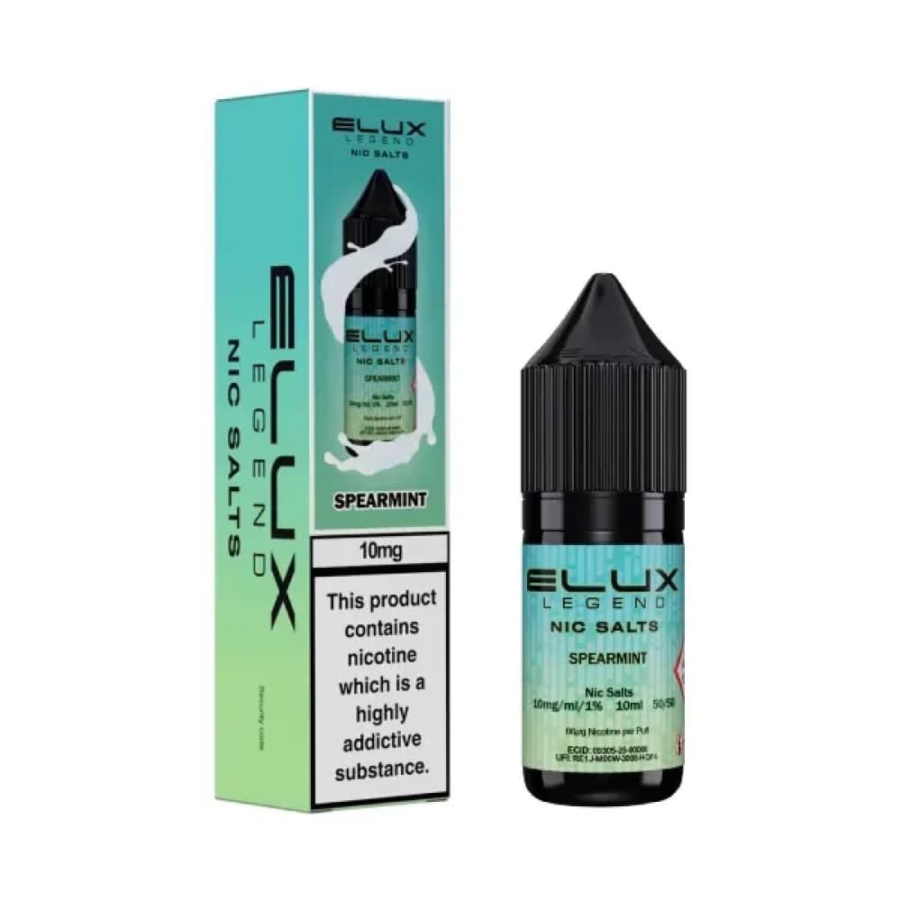  Spearmint / 20mg Elux Legend Nic Salts E-Liquids 10ml Box of 10