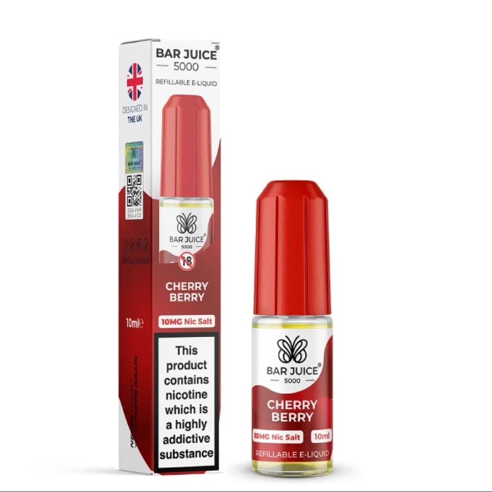  Cherry Berry / 20mg Bar Juice 5000 Nic Salts E-Liquids 10ml Box of 10