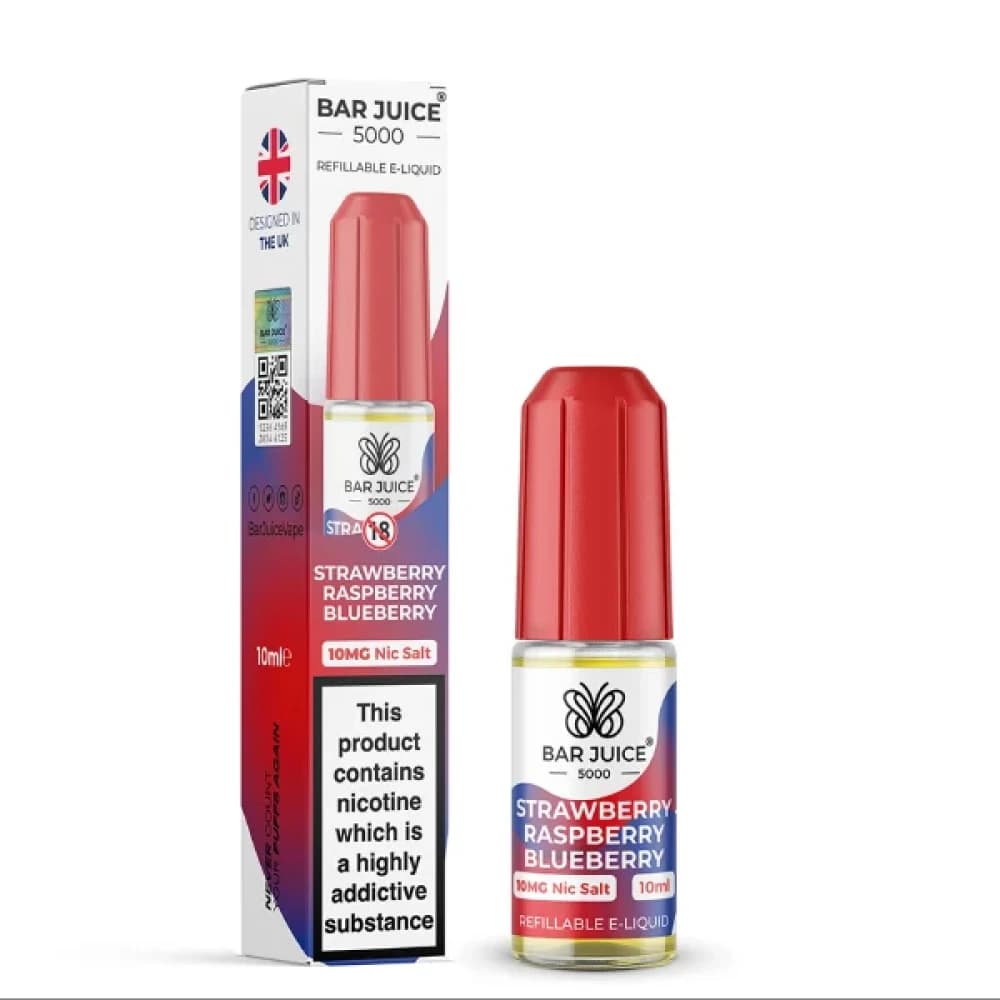  Strawberry Blueberry Raspberry / 20mg Bar Juice 5000 Nic Salts E-Liquids 10ml Box of 10