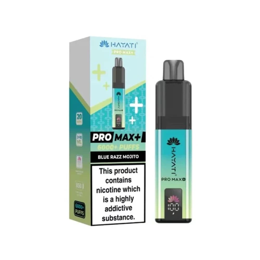 Blue Razz Mojito Hayati Pro Max Plus 6000 Vape Kit Box of 5