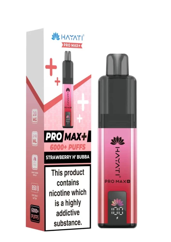  Strawberry H'Bubba Hayati Pro Max Plus 6000 Vape Kit Box of 5