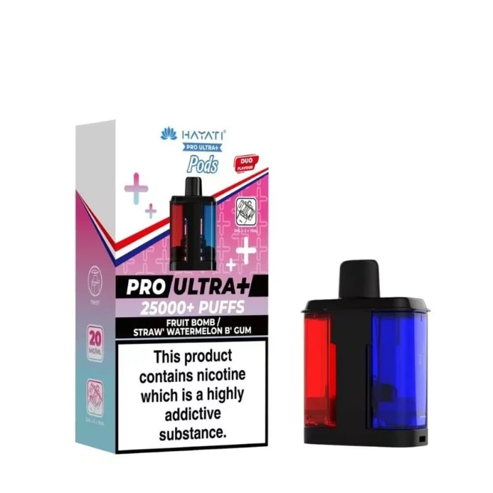  Fruit Bomb/Straw' Watermelon B'Gum Hayati Pro Ultra Plus 25K Pods Pack of 5