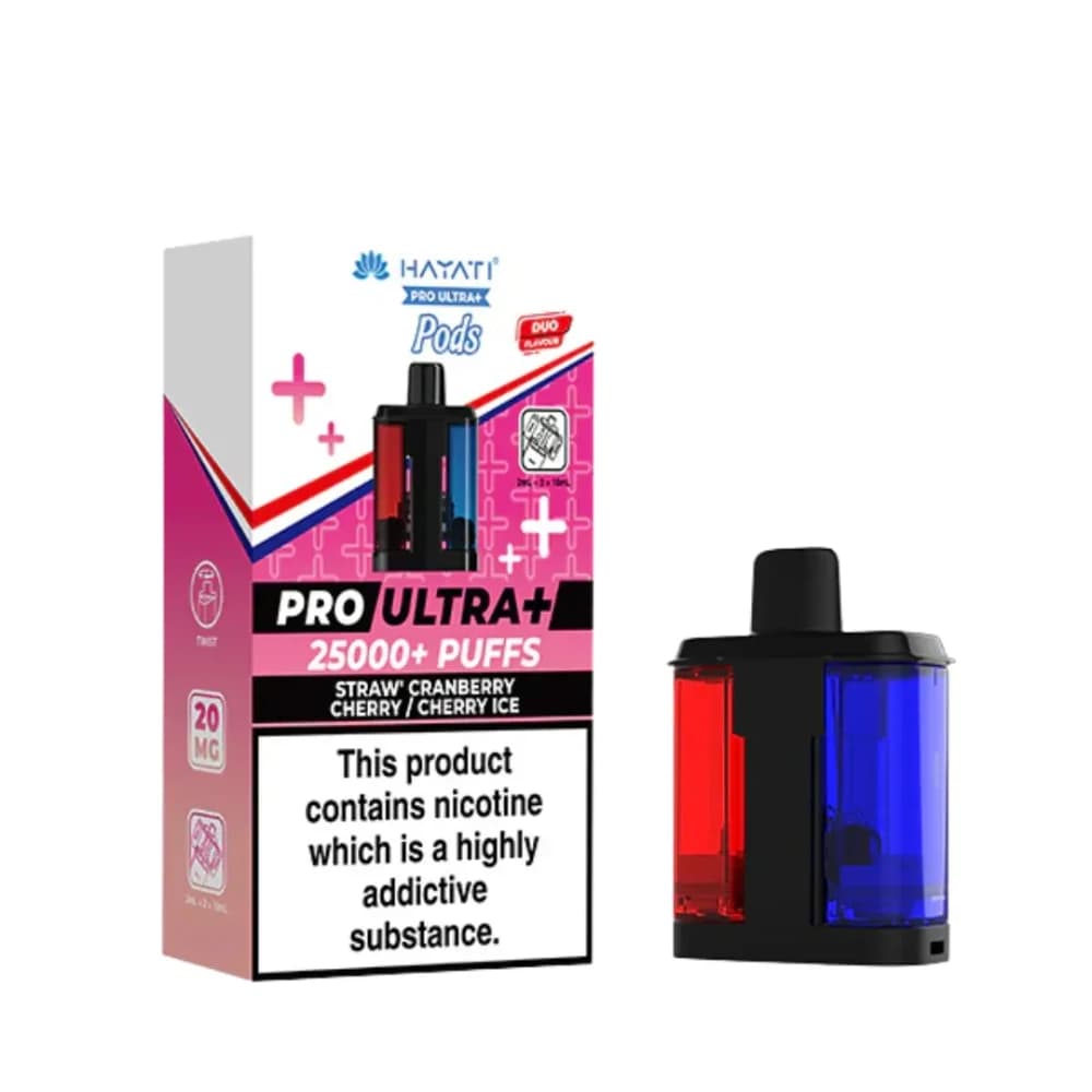  Straw'Cranberry Cherry/Straw' Raspberry Ice Hayati Pro Ultra Plus 25K Pods Pack of 5