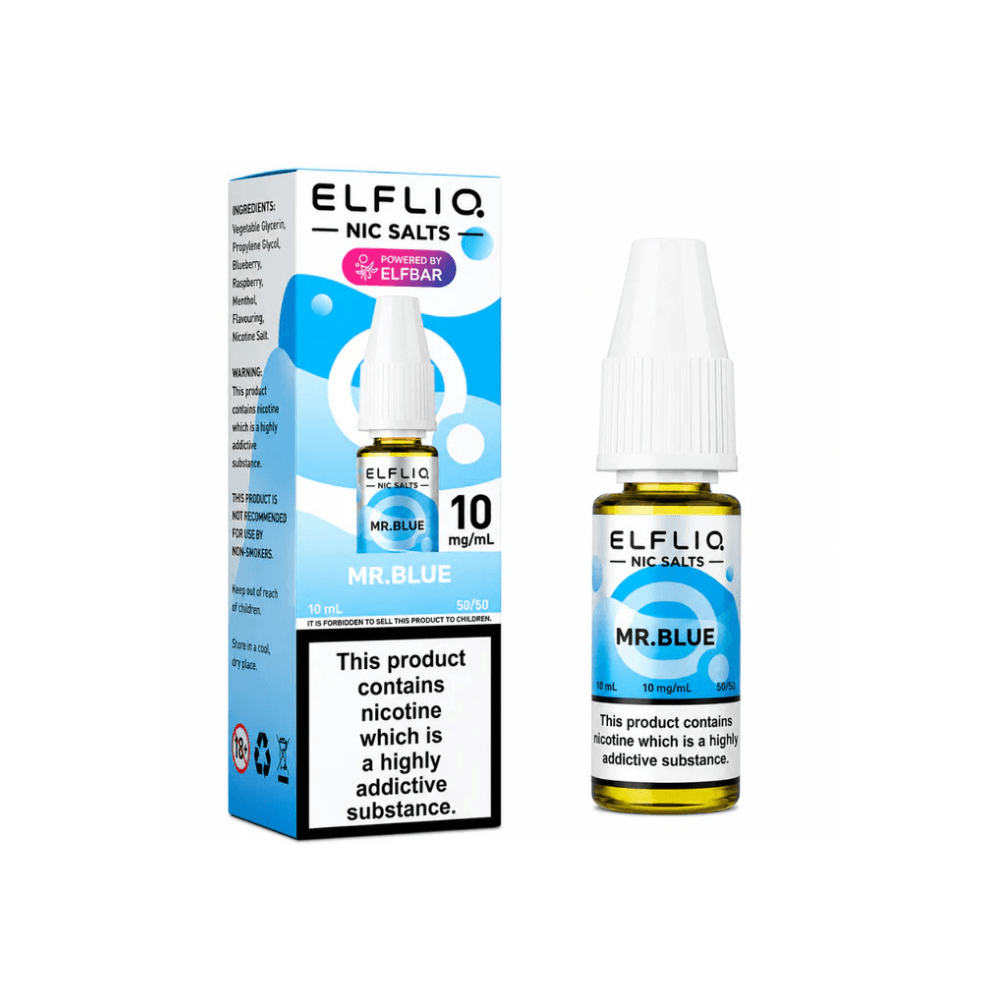  Mr Blue / 20mg Elf Bar Elfliq Nic Salt E-Liquids 10ml Box of 10