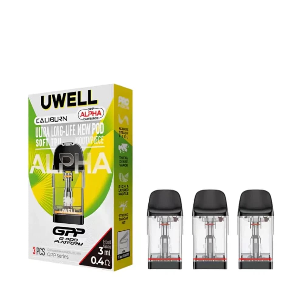 0.4ohm XL Alpha Uwell Caliburn GPP ALPHA Pods -3PK
