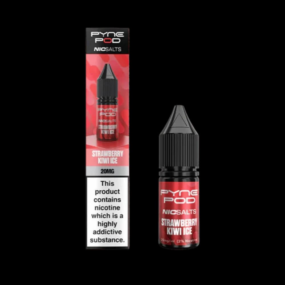  Strawberry Kiwi Ice / 10mg Pyne Pod Nic Salts 10ml E-liquid Box of 10