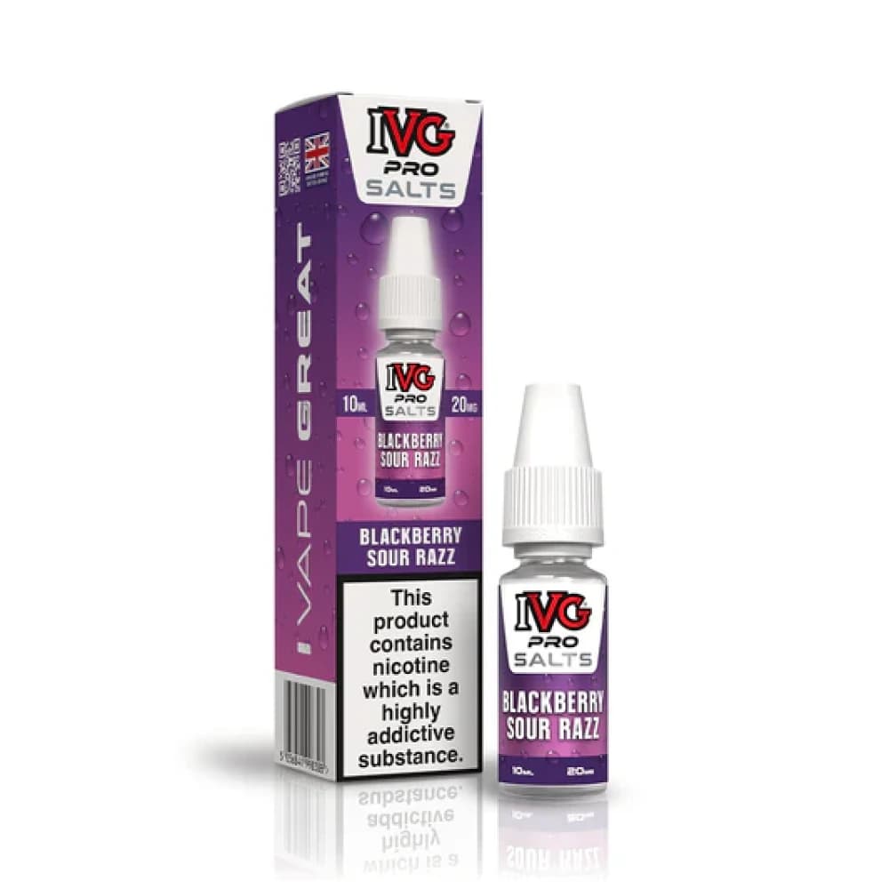  Blackberry Sour Razz / 10mg IVG Pro Salts Nic Salt 10ml E-Liquid Box of 10