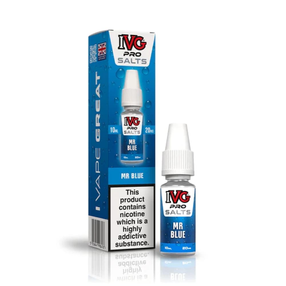  Mr Blue / 10mg IVG Pro Salts Nic Salt 10ml E-Liquid Box of 10