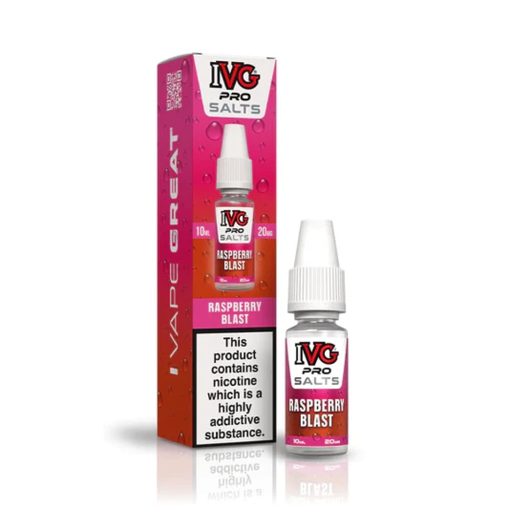  Raspberry Blast / 10mg IVG Pro Salts Nic Salt 10ml E-Liquid Box of 10