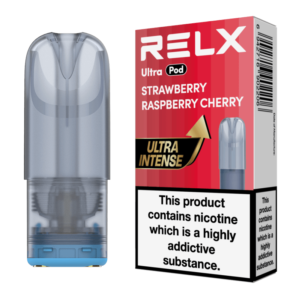  Strawberry Raspberry Cherry Relx Ultra Refill Pods Box of 5