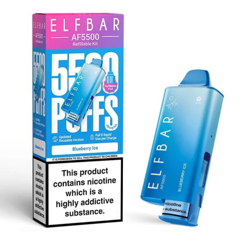  Blueberry Ice Elf Bar AF5500 Prefilled Pod Kit Box of 5