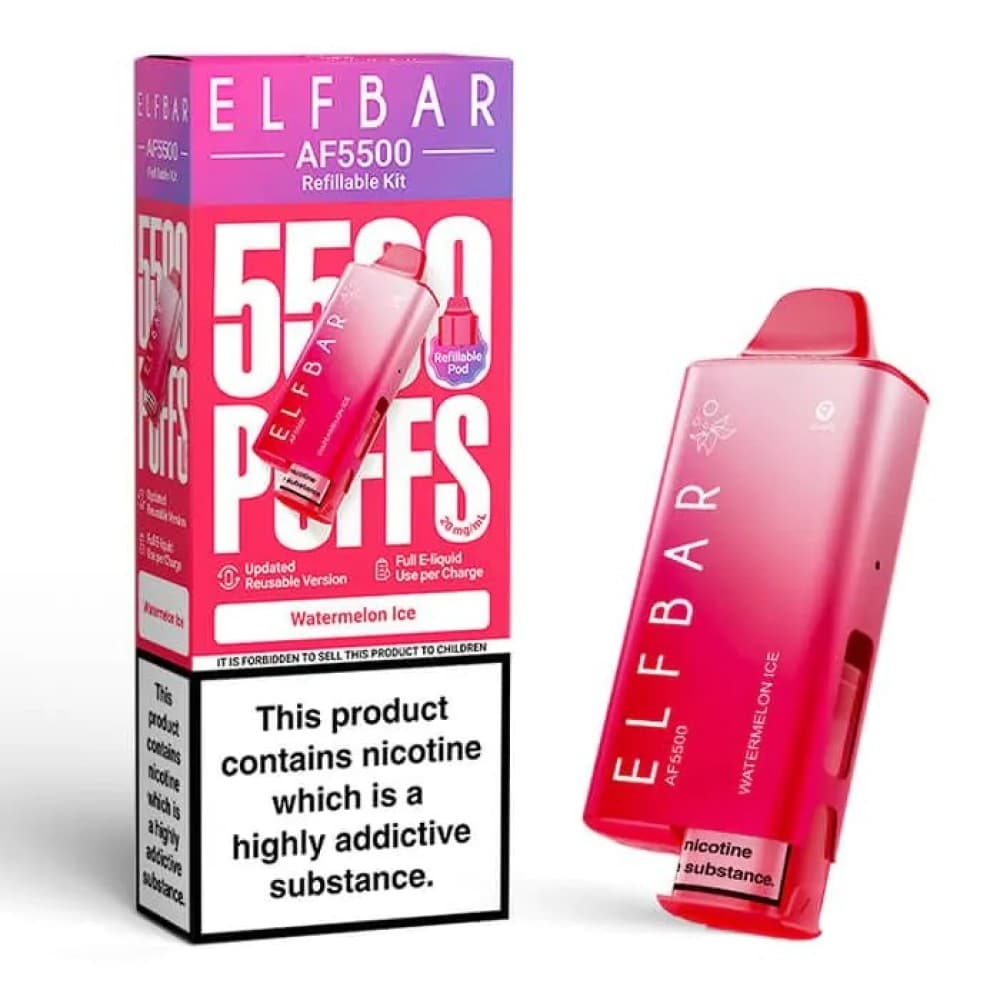  Watermelon Ice Elf Bar AF5500 Prefilled Pod Kit Box of 5