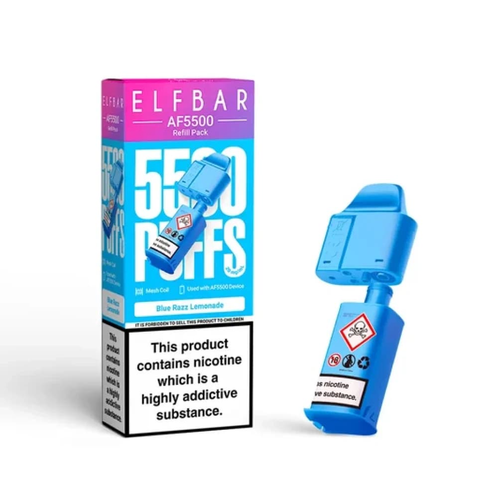  Blue Razz Lemonade Elf Bar AF5500 Prefilled Pods Box of 5