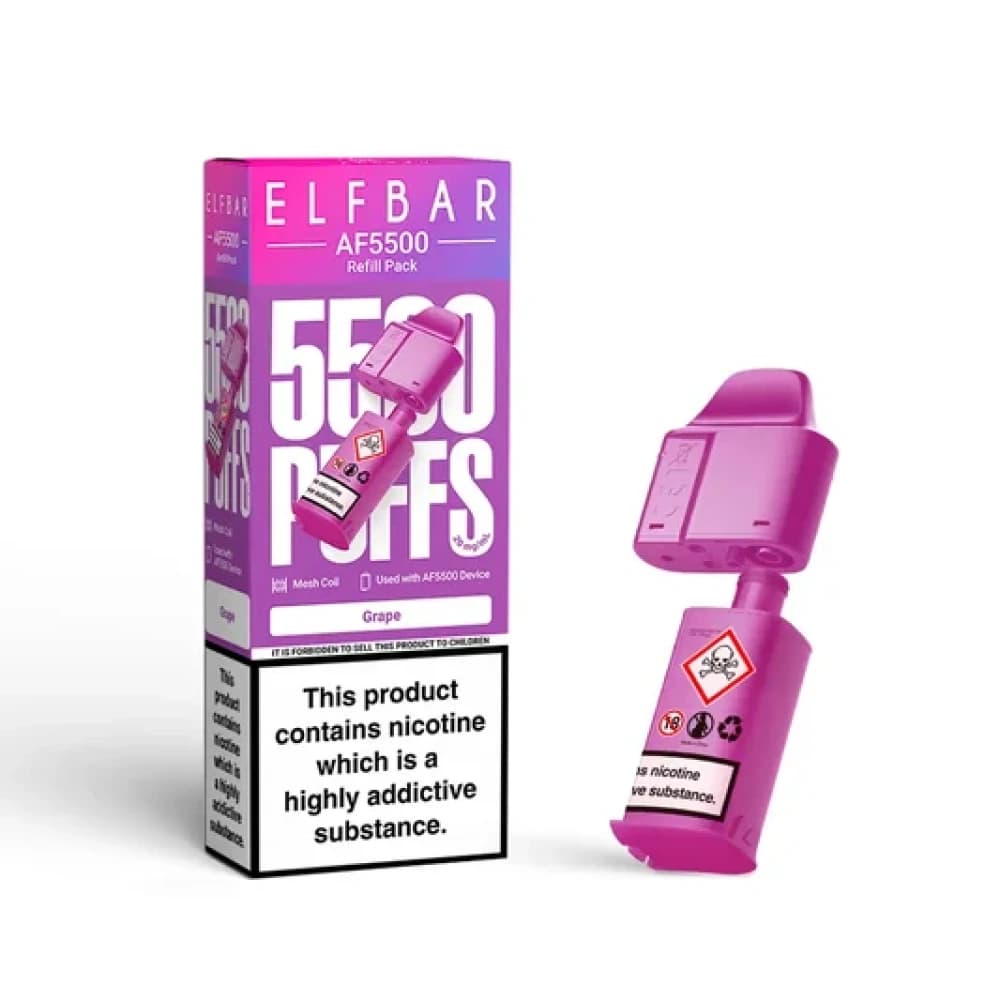  Grape Elf Bar AF5500 Prefilled Pods Box of 5