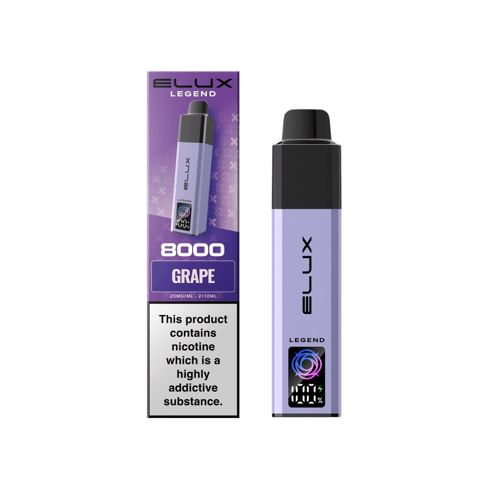  Grape Elux Legend 8000 Pod Vape Kit Box of 5
