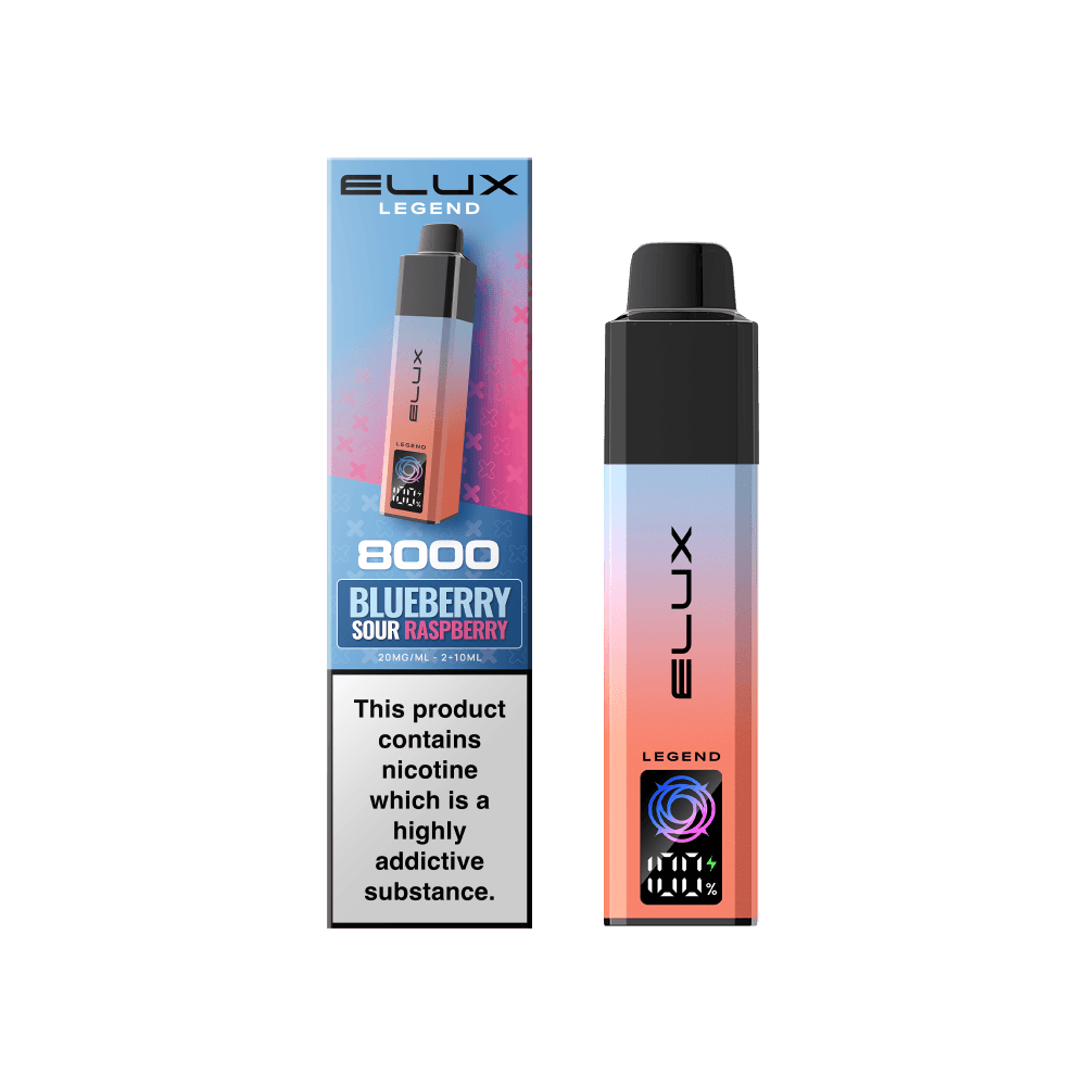  Blue Sour Raspberry Elux Legend 8000 Pod Vape Kit Box of 5